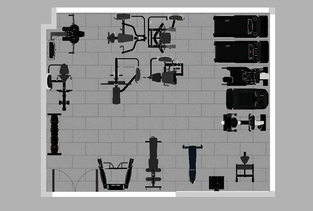 Beit Amram — Equipment layout — overhead view from the planning dossier
